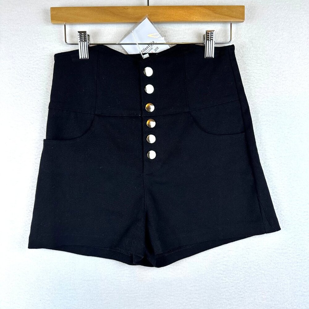 High Waist Button Exposure Cheeky Sailor Shorts Womens Small Medium Kawaii Pin U